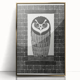 Modern Wall Art: Bold Owl Illustration in Black & White – Minimalist Decor