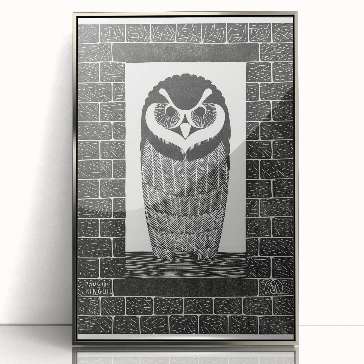 Modern Wall Art: Bold Owl Illustration in Black & White – Minimalist Decor