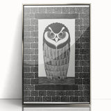 Modern Wall Art: Bold Owl Illustration in Black & White – Minimalist Decor