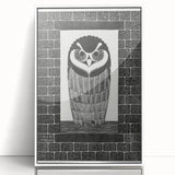 Modern Wall Art: Bold Owl Illustration in Black & White – Minimalist Decor