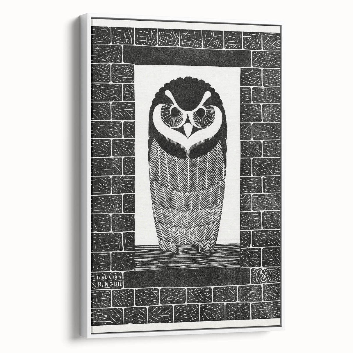 Modern Wall Art: Bold Owl Illustration in Black & White – Minimalist Decor
