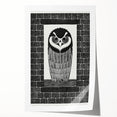 Modern Wall Art: Bold Owl Illustration in Black & White – Minimalist Decor