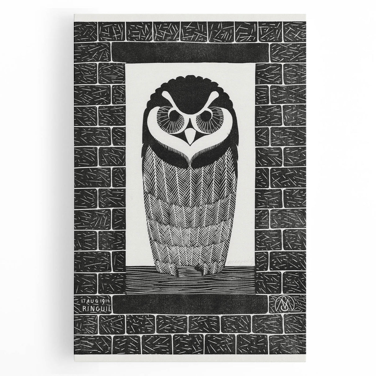 Modern Wall Art: Bold Owl Illustration in Black & White – Minimalist Decor