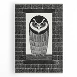 Modern Wall Art: Bold Owl Illustration in Black & White – Minimalist Decor