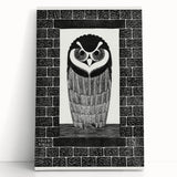 Modern Wall Art: Bold Owl Illustration in Black & White – Minimalist Decor