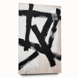 Modern Dining Room Wall Art – Black & White Abstract Canvas