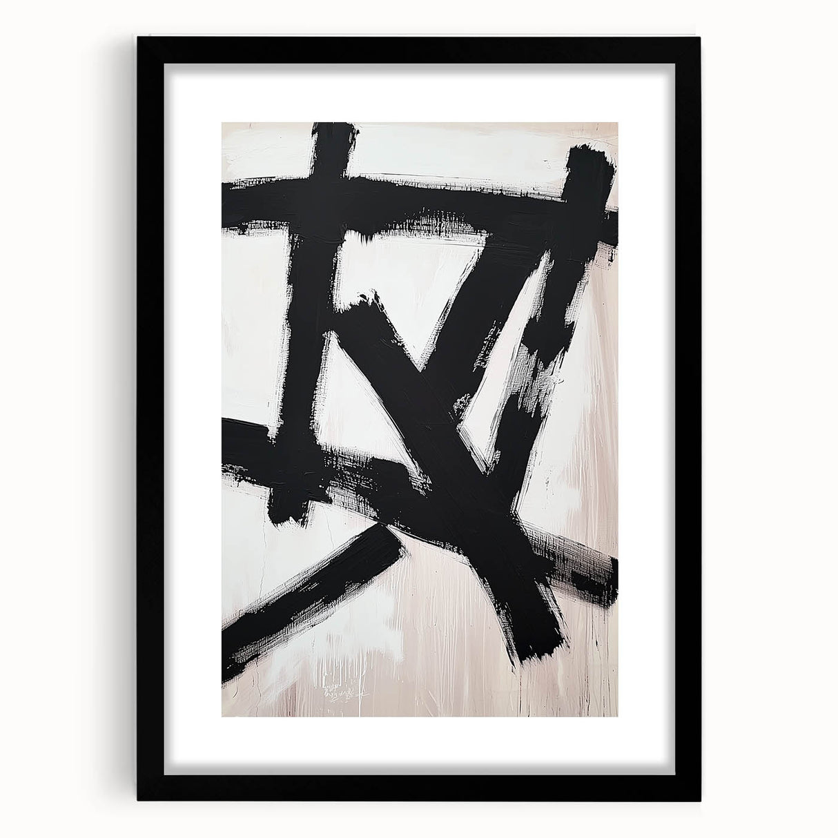 Modern Dining Room Wall Art – Black & White Abstract Canvas