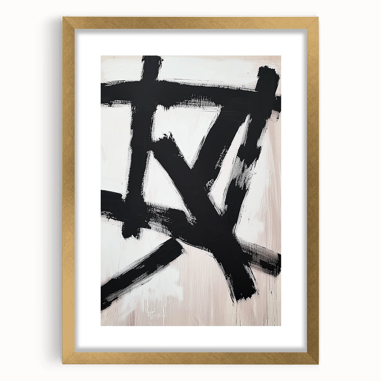Modern Dining Room Wall Art – Black & White Abstract Canvas