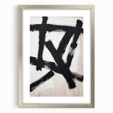 Modern Dining Room Wall Art – Black & White Abstract Canvas