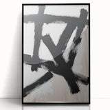 Modern Dining Room Wall Art – Black & White Abstract Canvas