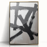 Modern Dining Room Wall Art – Black & White Abstract Canvas