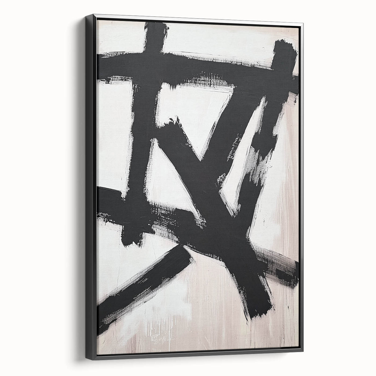 Modern Dining Room Wall Art – Black & White Abstract Canvas