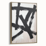 Modern Dining Room Wall Art – Black & White Abstract Canvas