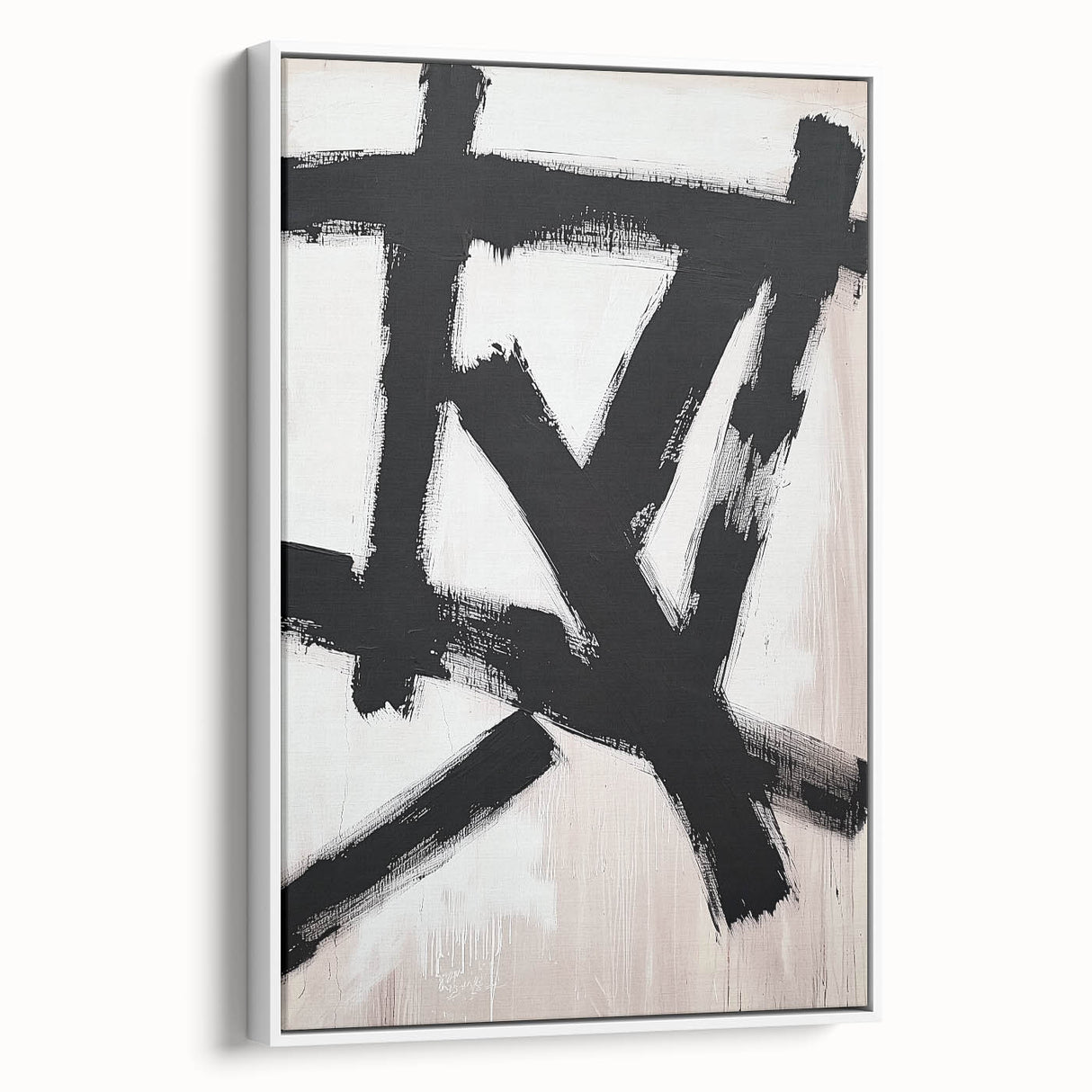 Modern Dining Room Wall Art – Black & White Abstract Canvas