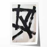 Modern Dining Room Wall Art – Black & White Abstract Canvas