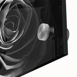 Black & White Rose Wall Art - Modern Monochrome Living Room Décor