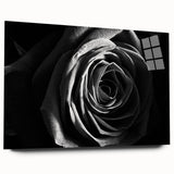 Black & White Rose Wall Art - Modern Monochrome Living Room Décor