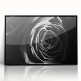 Black & White Rose Wall Art - Modern Monochrome Living Room Décor