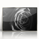 Black & White Rose Wall Art - Modern Monochrome Living Room Décor