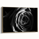 Black & White Rose Wall Art - Modern Monochrome Living Room Décor