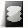 Framed abstract minimalist wall art with a sleek black acrylic front, showcasing geometric patterns; perfect for modern home decor.