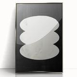Framed abstract minimalist wall art featuring a sleek silver acrylic front, showcasing elegant geometric patterns ideal for modern home decor. Perfect for enhancing contemporary living spaces with a touch of sophistication.