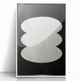 Framed abstract minimalist wall art featuring a sleek white background, perfect for modern decor. The acrylic frame adds an elegant touch, enhancing any space.