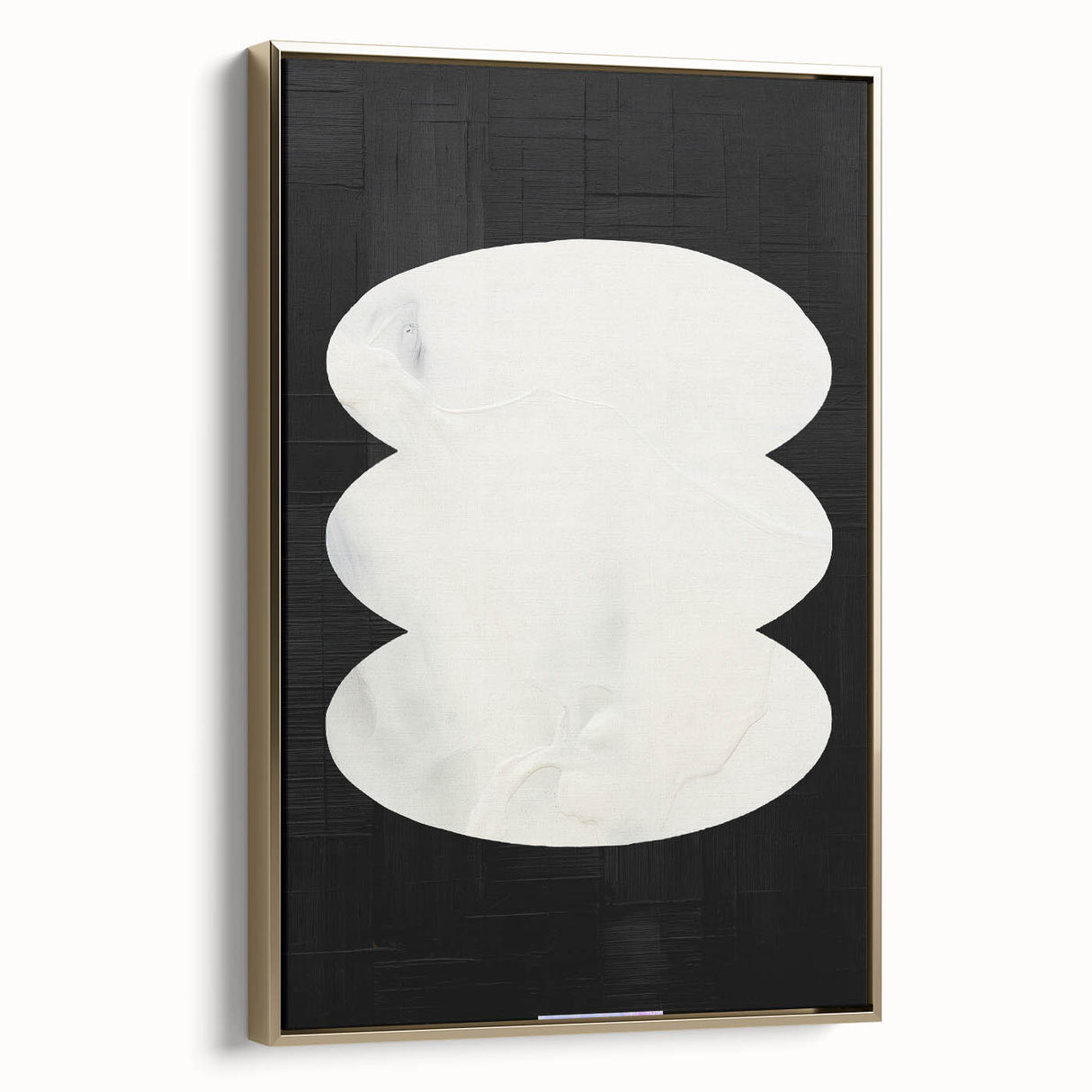 Framed abstract minimalist wall art in gold, showcasing a sleek side view with a contemporary design, ideal for modern home decor. Perfect for adding elegance to any room.