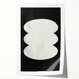 Abstract minimalist wall art print showcasing soft pastel colors and geometric shapes, rolled and packaged in a protective cardboard tube for easy display.