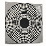 Colorful Abstract Wall Art – Black & White Optical Dot Pattern