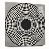 Colorful Abstract Wall Art – Black & White Optical Dot Pattern