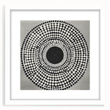 Colorful Abstract Wall Art – Black & White Optical Dot Pattern