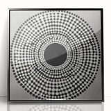 Colorful Abstract Wall Art – Black & White Optical Dot Pattern