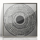 Colorful Abstract Wall Art – Black & White Optical Dot Pattern