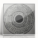 Colorful Abstract Wall Art – Black & White Optical Dot Pattern