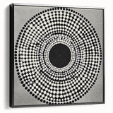 Colorful Abstract Wall Art – Black & White Optical Dot Pattern