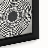 Colorful Abstract Wall Art – Black & White Optical Dot Pattern