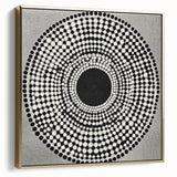 Colorful Abstract Wall Art – Black & White Optical Dot Pattern