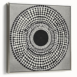 Colorful Abstract Wall Art – Black & White Optical Dot Pattern