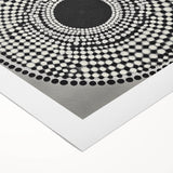 Colorful Abstract Wall Art – Black & White Optical Dot Pattern