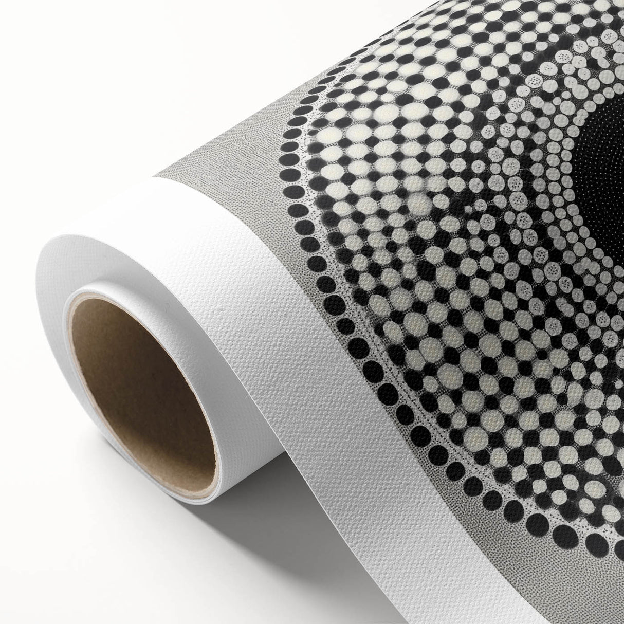 Colorful Abstract Wall Art – Black & White Optical Dot Pattern
