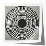 Colorful Abstract Wall Art – Black & White Optical Dot Pattern