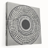 Colorful Abstract Wall Art – Black & White Optical Dot Pattern