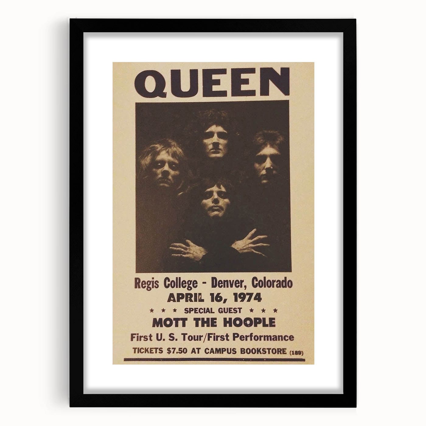 Queen 1974 First U.S. Tour Poster