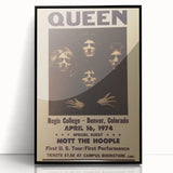 Queen First U.S. Tour 1974 Vintage Poster