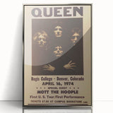 Queen First U.S. Tour 1974 Vintage Poster