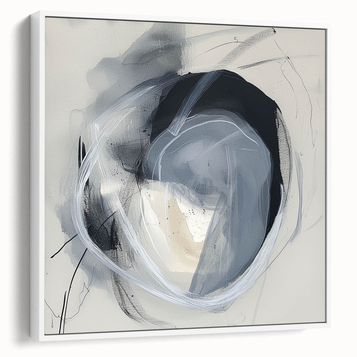 Modern Dining Room Art – Black & Gray Abstract Dining Wall Decor