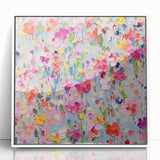 Vibrant Abstract Floral Wall Art - Colorful Living Room Canvas