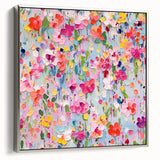 Vibrant Abstract Floral Wall Art - Colorful Living Room Canvas