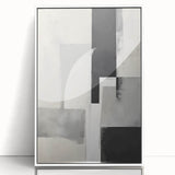 Abstract minimalist wall art framed in acrylic, featuring a sleek white design that adds elegance to modern interiors, ideal for contemporary decor enthusiasts.